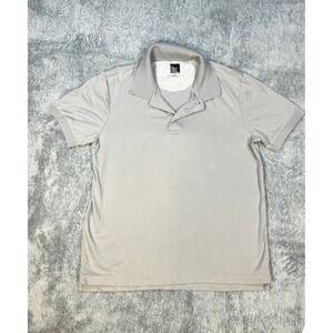 Black Saks Fifth Avenue Slim Fit Mens L polo pullover gray soft cotton shirt